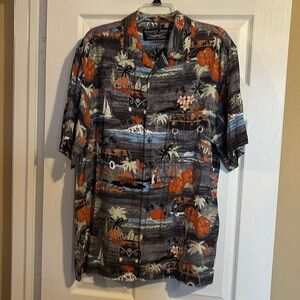 Newport Blue men’s tropical VW Bus button down shirt size XL